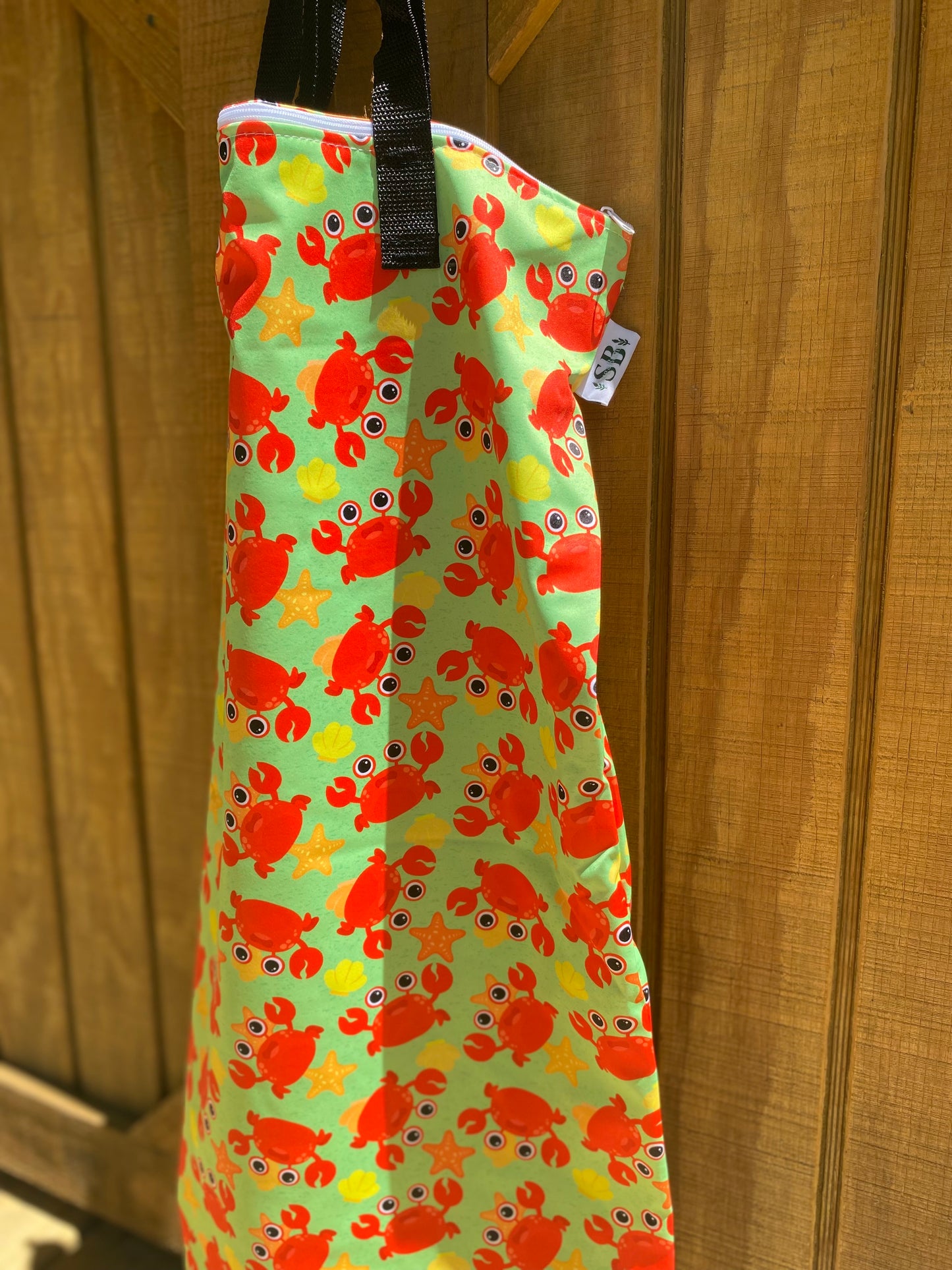 Crabby- Large Hanging Wet Bag